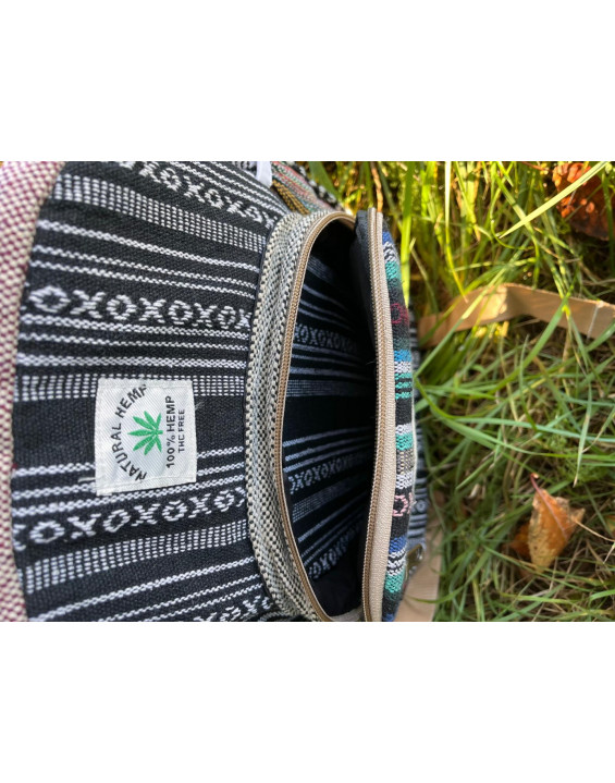 Ethno batoh z konope - farebný stredný